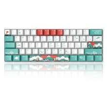 Magegee Star61 60% Mechanical Gaming Keyboard (1-Pack), Waves Theme Keycaps, Red Switch, Detachable Type-C Cable Mini Keyboard With Blue Backlighting, Suitable For Windows/PC/Laptops [Waves Theme: Red Switch] - Waves (Red Switch) - View 10