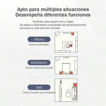 Mueble Almacenador de Oficina 60cm con Ruedas Bloqueables, Cajones y Puertas para Archivos - Blanco - Ver 9