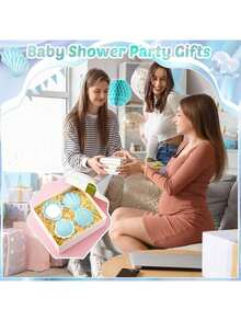 3/12/18pcs Blue Shell Air Cushion Comb Gift Bag Set, Includes Shell Mirror Comb + Organza Bag + Thank You Card, Compact Foldable Mirror Comb, Suitable For Weddings, Holiday Events, Birthdays, Theme Parties, Gatherings, Souvenirs, Scene Atmosphere Decoration - Multicolor - View 7