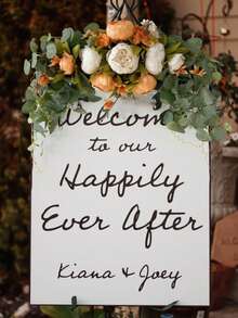 Grappe de fleurs artificielles avec feuilles d'eucalyptus vertes, guirlande d'arche florale factice, décoration de mariage, arrangement floral de table, convient pour la porte d'entrée, le mur de la maison, l'extérieur, la boutique, le style ferme, le fond de photographie, la décoration de fête, 4 couleurs rose blanc orange bleu, décor de vacances, clôture de jardin, célébration, cadeau - 1 pièce - Voir 2