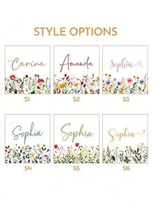 Personalized Custom Name Wildflower Wooden Memorial Box, Custom Floral Wooden Memory Storage Box, Unique Jewelry Box, Customized Birthday Bridesmaid Graduation Gift, Suitable For Girls Women Her - Multicolor - View 6