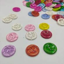 50/100pcs Mixed Color Flower Buttons Translucent Resin Round Buttons DIY Decorative Buttons Handmade Craft Supplies Clothing Sewing Knitting Accessories (Size: 1.35cm) - A - View 8