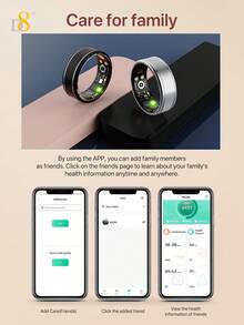 D8 Smart Ring Fitness Tracker, Unisex, Ringan, Tanpa Jahitan, Nyaman Dipakai, Smart Ring Kesehatan, Pemantauan Detak Jantung Real-Time 24 Jam, Pelacakan Siklus Tidur Nyenyak, Perekaman Berbagai Aktivitas Olahraga & Kebugaran, Tahan Air & Debu IP68 untuk Pemakaian Sehari-hari - View 5