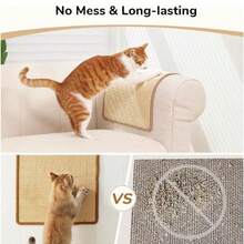1 Packs Cat Scratching Mat, 15.7 X 7.8 Inch Natural Sisal Cat Scratch Pad Mats For Indoor Cats, Horizontal Cats Wall Scratcher Kitten Floor Rug With Sticky Tape, Furniture Protector - 20*40CM(7.87*15.75IN) - View 6