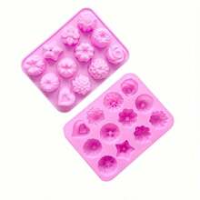 1pc 12-Cavity Silicone Flower Soap Mold, Assorted Mini Flower Shapes, 3D Handmade DIY Soap Candle Mold, Soap Resin Craft Mold - A - View 6