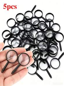 5pcs/20pcs/50pcs Plastic Mini Magnifying Glass - Portable Pocket-Sized Educational Tool, Suitable For Office, Study, School, Reading Newspapers & Magazines, Outdoor Nature Observation, Science Experiments, Learning Aid, Compact Design, Durable Plastic Material, Back To School Essential - Multicolor - View 8