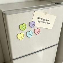 5/10/15pcs Heart-Shaped Button Fridge Magnets, Cute Decorative Fridge Stickers, Suitable For Home Kitchen Office Whiteboard Decoration, Fridge Kitchen Magnets, Perfect Gift Choice (Christmas, Valentine's Day, Graduation Birthday), Room Decoration, Decorative Magnetic Stickers, Home Decor - Multicolor - View 7