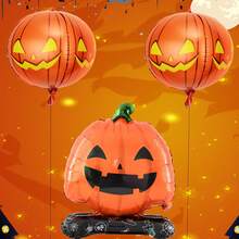 Stand Skull Pumpkin Head Shape Foil Balloons 4D Pumpkin Balloons Halloween Decorations Party Supplies 3Pcs/Set - View 3