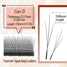 FOXYMEI 1600Fans New 3D/4D W Shape Eyelash Extension C/D Curl W Small Fluffy Lash Natural False Eyelashes 8-15Mm V Shaped Spark Clover Eyelashes Straight Hair Tips Soft Light Natural Cross Lash - View 18
