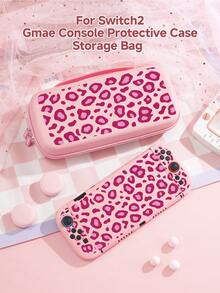 1pc Simple Pink Purple Leopard Print Switch2 (2025)/Switch NS/Switch OLED Compatible Game Console Accessory Set, Game Console Protective Case/Controller Shell/Storage Bag, TPU Soft Shell, Beautiful & Practical, Portable Stand, Portable Travel, Anti-Drop Anti-Scratch, Anti-Fouling, Fashionable Romantic Gift - Multicolor - View 1
