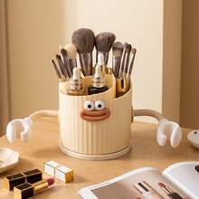 Cute Cartoon 360° Rotating Makeup Brush Holder, Multi-Grid Divided Storage Cup,It Organizes Makeup Brushes, Combs And Makeup Sponge. Non-Slip Rotating Base Keeps Items Easy To Reach, Perfect For Vanity Table And Bathroom Counter Storage. - Multicolor - View 13