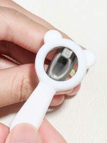 Bastão Magnético para Unhas com Aro de Orelha de Urso e Coração, Ímã de Olho de Gato de Formação Rápida Sem Vazamento de Luz para Salão, Ferramentas de Design de Gel de Unhas com Anel de Coração Feito à Mão e Ímã de Arte de Unhas em V 2 em 1 - Multicolorido - Visão 8