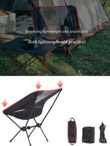 Portable Lightweight Folding Camping Chair, Breathable Mesh Backrest, Stable Steel Frame, Compact Foldable Chair With Carry Bag For Outdoor Activities, Camping, Fishing, Picnic, Hiking, Self-Driving Tour, Easy To Carry - Multicolor - View 8