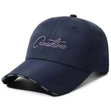 American Vintage Letter Baseball Cap For Women, Oversized Deep Fit, Wide Brim Baseball Cap, Versatile Large Head Circumference Face-Slimming Cap - A - View 19