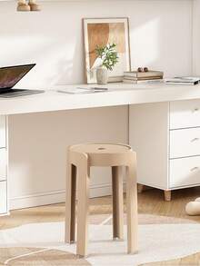1 Piece, 5 Pieces Integrally Molded Plastic Round Stools, Multiple Colors Available, Hollow Round Seat With Anti-Slip Stool Legs, Stackable For Space-Saving Storage, Simple Tall Stools For Adults, Suitable For Dining Rooms, Living Rooms And Bathrooms - Multicolor - View 8