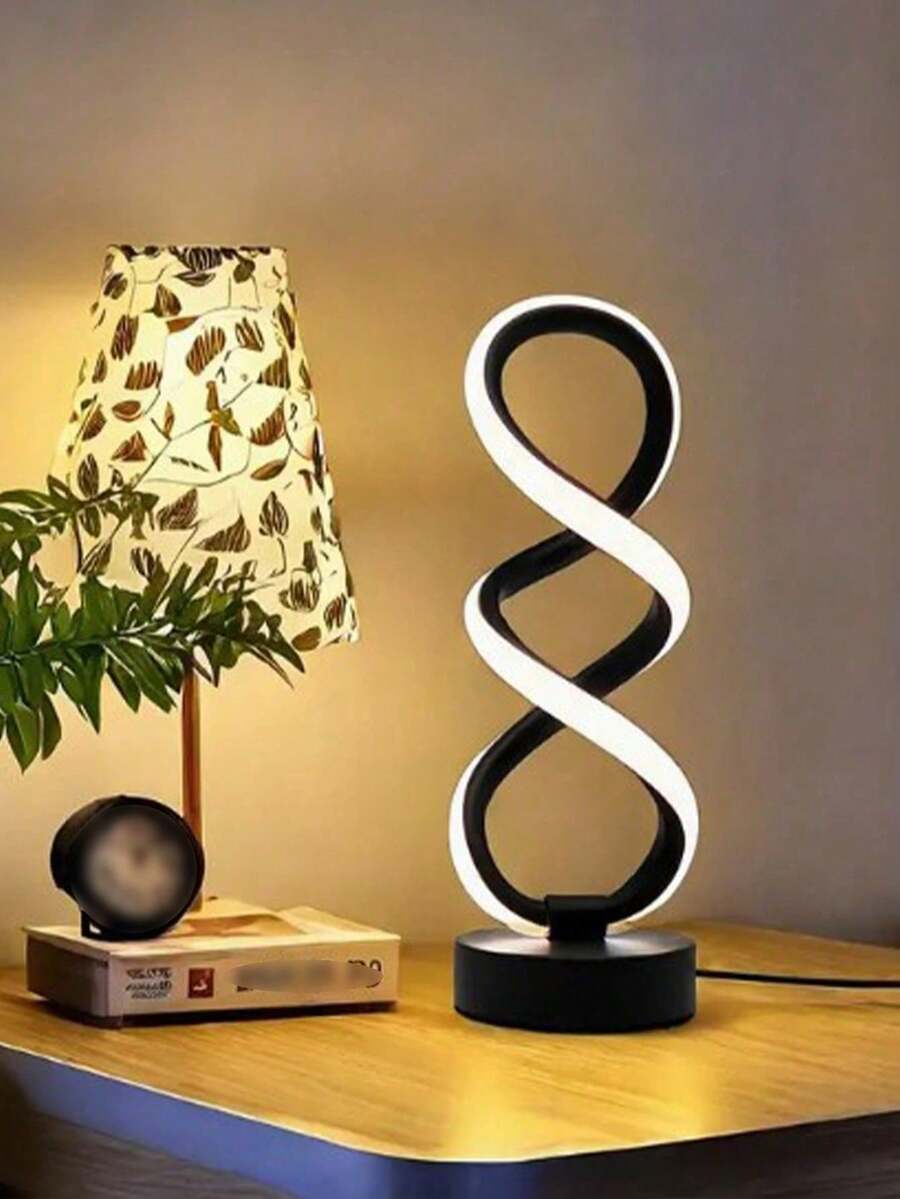 Lampu Malam LED Kreatif Artistik Double Helix Lampu Meja Minimalis Modern Gaya Nordik Rendering Warna Tinggi Hemat Energi Lampu Meja Samping Tempat Tidur Cahaya Lembut Anti Silau Melindungi Mata Lampu Baca Kamar Tidur Hangat Romantis Suasana Personalisasi - lampu meja - View 1