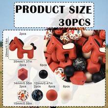 30pcs Cute 3D Animal Horse Silicone Beads Set Wholesale, Jewelry Making Beads, Fashion Design, Jewelry Making Beads, Perfect For DIY Bracelets, Lanyards, Bead Pen Accessories, Holiday Party Decorations And Other Handmade Crafts - Ideal Gift - Multicolor - View 13