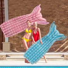 Mermaid Shaped Inflatable Floating Bed Swimming Pool Lounge Mat And Beach Vacation Mat, Suitable For Swimmers And Non Swimmers Swimming Pool Floats, Travel Essentials, Easy To Carry - Multicolor - View 5