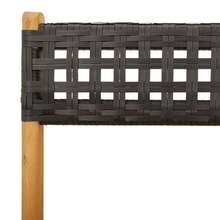 Villeneuve Folding Garden Chairs, Set Of 4, Black Poly Rattan Solid Wood - A - View 9