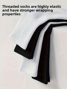 1/10 Pasang Kaos Kaki Putih Polos Pria, Menyerap Keringat dan Bernapas, Cocok untuk Pemakaian Sehari-hari, Lari, Olahraga, Pasangan, Semua Musim - Putih - View 5