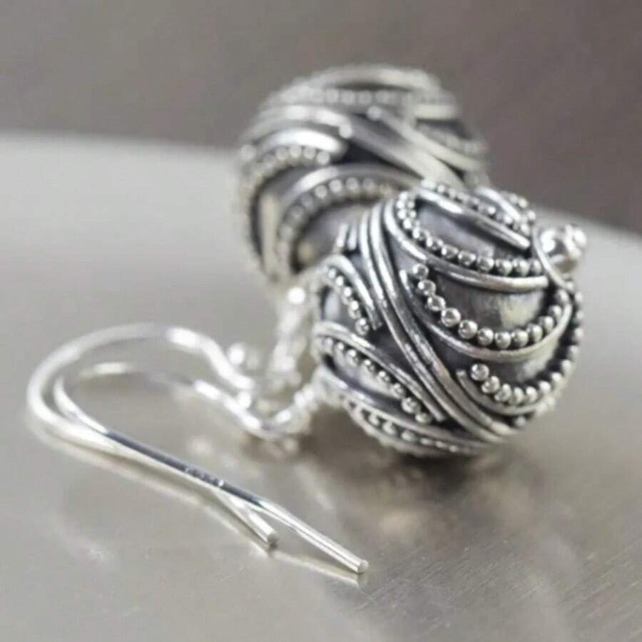 DIYCCPC Minimalist And Elegant Teardrop Design Earrings, Overall Style Gentle And Exquisite, Radiating Oriental Classical Charm - Antique Silver - View 1