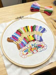 12/24/50 Colors Embroidery Thread, 6 Strands Per Thread, 7.5m Long, Vibrant Colors, Random Assortment, Colorfast And Fade-Resistant Cross Stitch Thread, For Embroidery Enthusiasts - Yellow Label Cross Stitch Thread - View 5