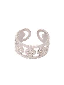 1pc Stainless Steel Rhinestones Four Leaf Clover Rings For Women Fashion Gold Color Open Finger Ring Vintage Jewelry - Ring - View 12