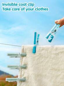 6/12/24pcs Soft Rubber Non-Marking Clothes Pegs, Thickened Windproof Laundry Clips, Random Color Multi-Purpose Hanging Clips, Durable And Flexible, Suitable For Towels, Clothing, Socks, Beach Towels, Bedding, Balcony Clothesline And Home Use - Multicolor - View 10