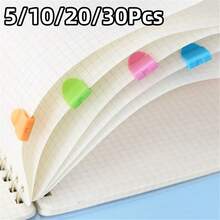5/10/20/30 piezas Clips de índice de página de plástico multicolor, marcadores de página, etiquetas de notas adhesivas, etiquetas de clasificación de documentos, banderas, marcadores de página transparentes y removibles, útiles escolares y de oficina - Multicolor - Ver 13