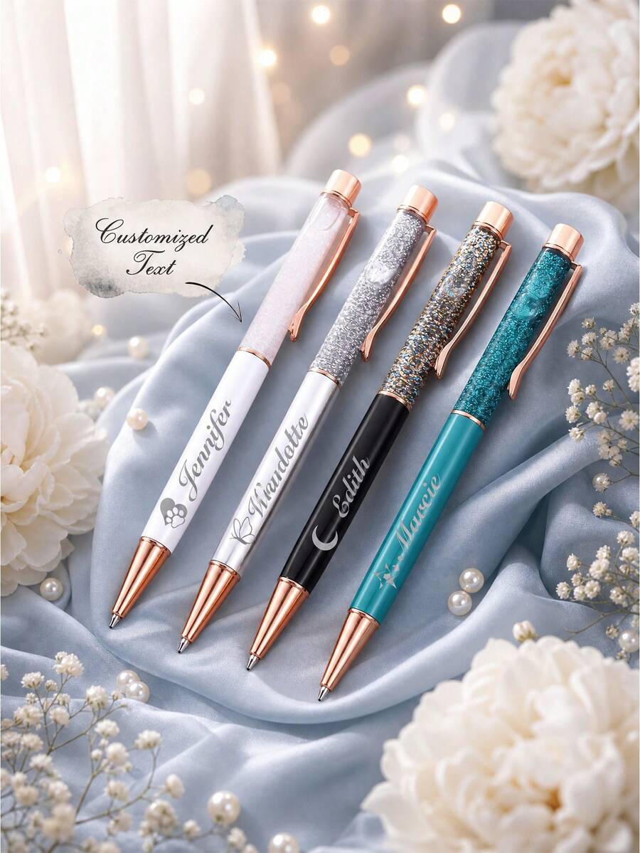 Personalized Ballpoint Pen, Customized Ballpoint Pen, Anniversary Gift, Bridesmaid Gift, Graduation Gift, Wedding Gift, Christmas Gift, Handmade Small Item - Multicolor-sand Pen - View 1