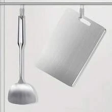 1pc/2pcs/3pcs Stainless Steel Cutting Board - Double-Sided Use, Rust-Resistant, Suitable For Meat, Fruit And Vegetables - High-End Kitchen Cutting Mat, Enhanced Hygiene - View 7