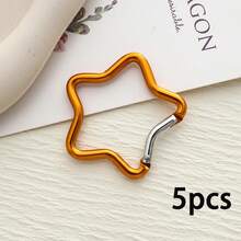 5pcs/10pcs Multicolor Star-Shaped Clasp Keychain Fastener, Clothing & Bag Decorative Buckle, Car Key Pendant, Holiday Birthday Decoration - Multicolor - View 18