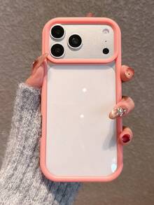 Verstärkte harte transparente Rückseite mit rosa Rand Apple Handyhülle kompatibel mit iPhone 17 Pro Max/17 Pro/17/16/16 Pro Max/16 Pro/15/15 Pro Max/15 Pro/14 Pro Max/14 Pro/14 Pro Max/13/13 Pro/13 Pro Max/12 Pro Max/12/12 Pro/11, Sturzschutz, 2,0 mm Dicke - Pink - Übersicht 1