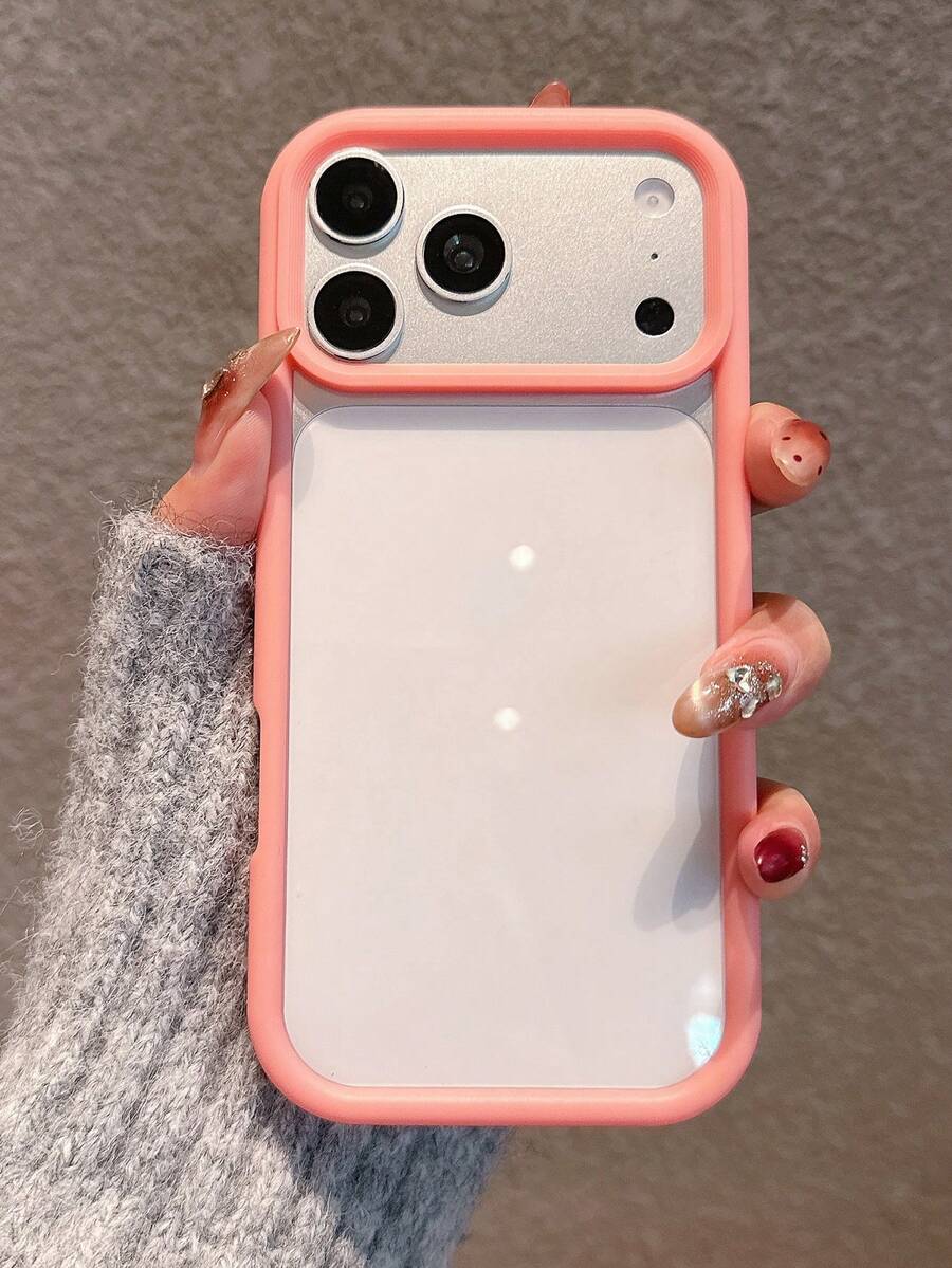 Verstärkte harte transparente Rückseite mit rosa Rand Apple Handyhülle kompatibel mit iPhone 17 Pro Max/17 Pro/17/16/16 Pro Max/16 Pro/15/15 Pro Max/15 Pro/14 Pro Max/14 Pro/14 Pro Max/13/13 Pro/13 Pro Max/12 Pro Max/12/12 Pro/11, Sturzschutz, 2,0 mm Dicke - Pink - Übersicht 1