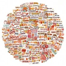 50Pcs Bible Quote Stickers Waterproof Religious Scripture Decals For Journal Guitar Luggage Tablet DIY Decor - 50 PCS - View 2