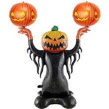 Stand Pumpkin Man Balloons Set Halloween Cat Balloon Skull Pumpkin Head Halloween Decorations Party Supplies Halloween - View 6
