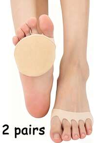 2/4/6 Pares de Meias Invisíveis de Meia Pata para Mulheres, Meias de Cobertura de Dedos para Sandálias, Meias de Meia Pata, Almofadas para os Pés, Meias de Dedos Abertos, Meias de Seda Antiderrapantes de Cinco Dedos - Multicolorido - Visão 14