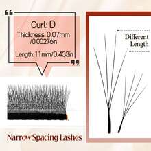 FOXYMEI 1600Fans New 3D/4D W Shape Eyelash Extension C/D Curl W Small Fluffy Lash Natural False Eyelashes 8-15Mm V Shaped Spark Clover Eyelashes Straight Hair Tips Soft Light Natural Cross Lash - View 17