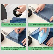 Double-Sided Adhesive Fabric Lining, Non-Woven Fabric Binding Tape, Suitable For Clothing Accessories, Curtains, Pants Hemming And Handicrafts, Easy To Use, No Sewing Or Ironing Required, Iron-On Patch For Clothing Repair - Multiple Styles - View 2