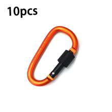 5pcs/10pcs D-Shaped Aluminum Alloy Locking Carabiner Key Chain Backpack Clip Water Bottle Hook - Multicolor - View 24