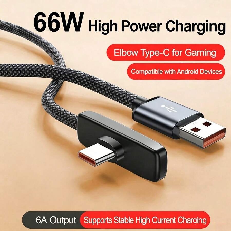 66W USB-A 转 Type-C 充电线,长度可选 3.3 英尺/4.9 英尺/6.6 英尺,USB-C 快充线,兼容 17/16/15/Pro/Pro Max/Plus、Pro 12.9/11、Air 4/5、Mini 6、Moto G、Pixel 及其他 USB-C 设备,适用于 17、17 Pro Max、16、16 Plus、16 Pro、16 Pro Max,方便旅行充电。 - 彩色 - 查看 1