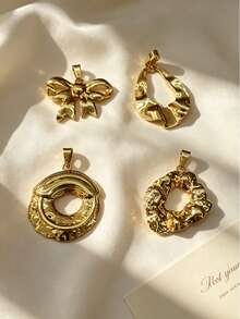 Niche Garden Wedding Graduation Gift High-End Texture Style Antioxidant Reusable Detachable Satin Stainless Steel DIY Handmade Pendant, Bowknot, Hollow Water Drop Multi-Floral Styles Suitable For Multi-Layer Necklace, Waterproof Sweat-Resistant Gentle Non-Irritating, School Campus Flower Sea Garden Tour Artistic Activity, Student Council Girls Bulk Purchase Wedding Favor, Gift Box For Mom, Best Friend, Fiancée - Multicolor - View 2