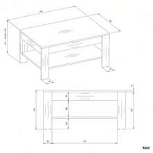 Mesa de té rectangular para sala de estar, Mesa de café, Escritorio, Mesa de reunión, Mesa pequeña, Mesa lateral, Mesa de almacenamiento, Mesa organizadora, Mesa central de sofá, Soporte para organizar libros, Mueble decorativo - Multicolor - Ver 10