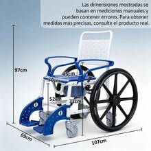 Silla De Ruedas 4 En 1 Para Multifuncional Con Freno De Mano - Azul - Ver 2