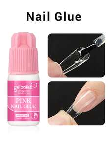 GELPOLISH 6件/3件/2件/1件 強力刷式甲膠，適用於壓克力指甲、甲片和貼片指甲 (8ml)，附指甲锉，用於黏貼假指甲、修補斷裂指甲，壓克力甲膠，指甲黏合劑，指甲膠 - 5ml - 查看 10