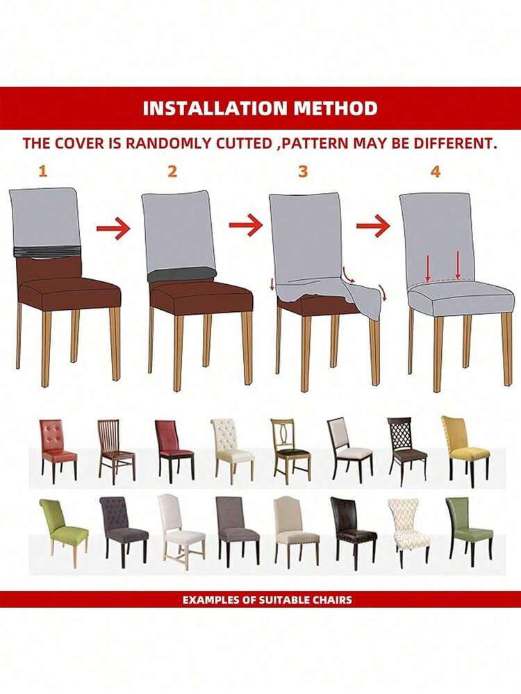 1pc Jacquard Solid Color Elastic Chair Cover, All-Season Universal Fit For Living Room, Dining Room, Home Chair Decor - Grey - View 4