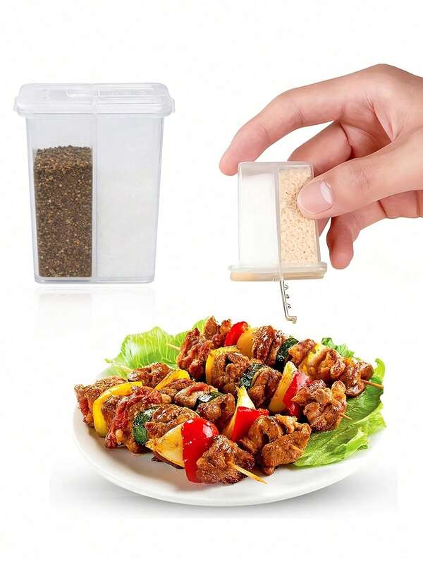 1/2/3/5件透明塑膠鹽與胡椒調味料罐附蓋，便攜式旅行香料容器，適用於芝麻及其他調味料，適合送給女性、男性與家庭的禮物