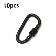 5pcs/10pcs D-Shaped Aluminum Alloy Locking Carabiner Key Chain Backpack Clip Water Bottle Hook - Multicolor - View 20