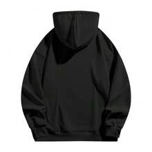 Summer Tops,Black Hoodie,Abstract Pattern Print,Autumn Collection,High Quality Fabric,Loose Design,Leisure,Breathable And Soft. - 黑色 - 查看 5