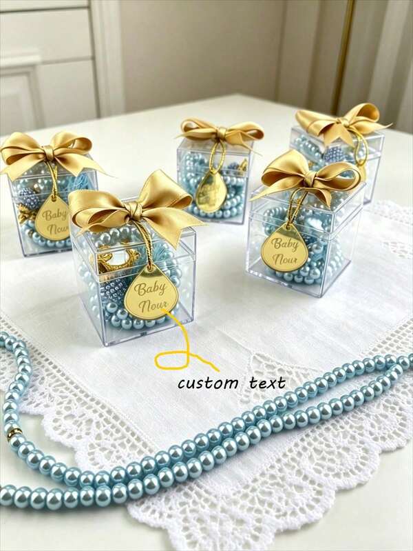 Luxury Pearl Tasbih Gift Set, Customized Islamic Style Gift Box, With Multiple Styles Of Prayer Beads And Teardrop Acrylic Tags, Suitable For Large Weddings, Corporate Events, Bridal Shower Gifts, Party Favors, Customized Anniversary Tags, Valentine's Day Gifts, Birthday Party Decorations, Father's Day Gifts, Communion Gifts